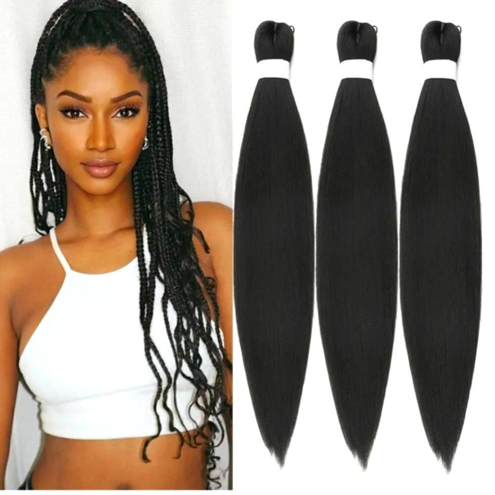 Pre-Stretched 20-Inch Quality Black Braiding Hair Extensions #3